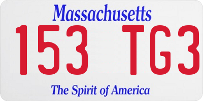 MA license plate 153TG3