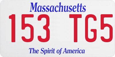 MA license plate 153TG5