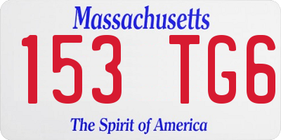 MA license plate 153TG6