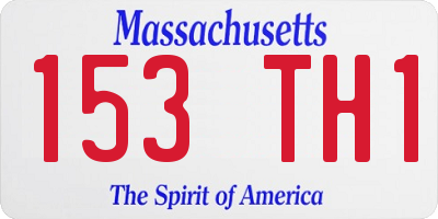 MA license plate 153TH1