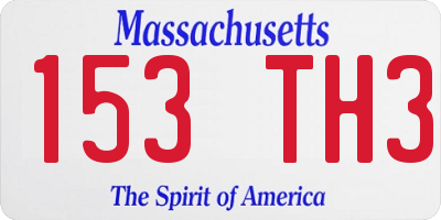 MA license plate 153TH3