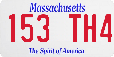 MA license plate 153TH4