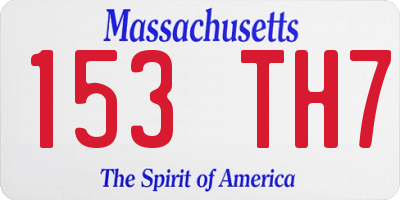 MA license plate 153TH7
