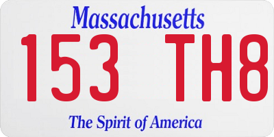 MA license plate 153TH8