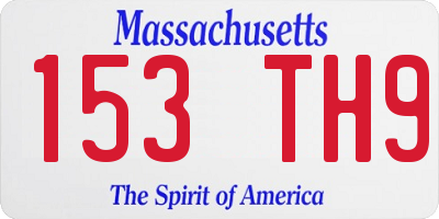 MA license plate 153TH9