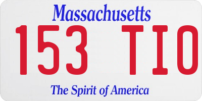 MA license plate 153TI0