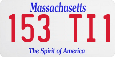 MA license plate 153TI1