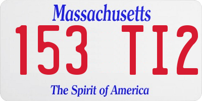 MA license plate 153TI2