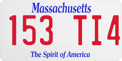 MA license plate 153TI4