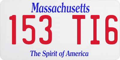 MA license plate 153TI6