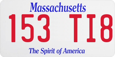 MA license plate 153TI8