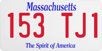 MA license plate 153TJ1