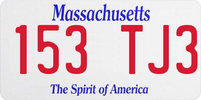 MA license plate 153TJ3