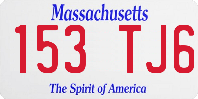 MA license plate 153TJ6