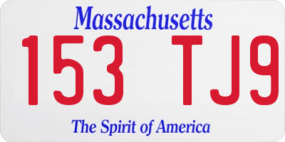 MA license plate 153TJ9