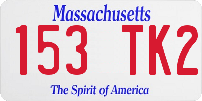 MA license plate 153TK2