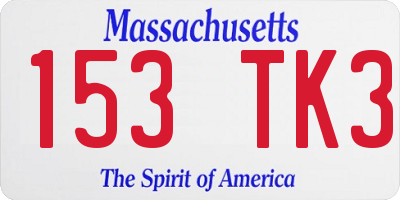 MA license plate 153TK3