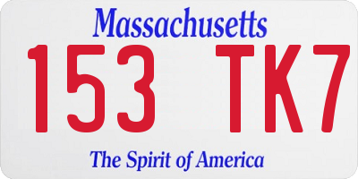 MA license plate 153TK7