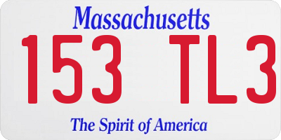 MA license plate 153TL3