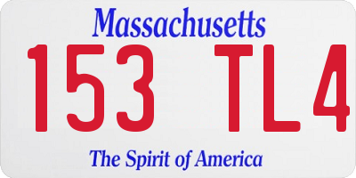 MA license plate 153TL4
