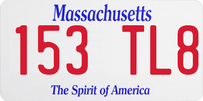 MA license plate 153TL8