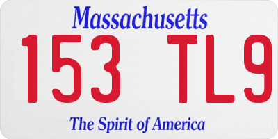 MA license plate 153TL9