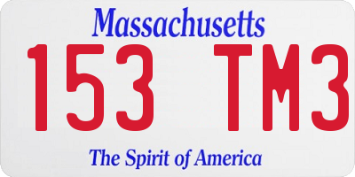 MA license plate 153TM3