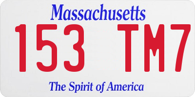 MA license plate 153TM7