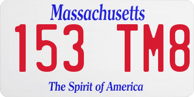 MA license plate 153TM8