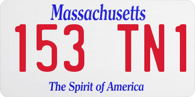 MA license plate 153TN1