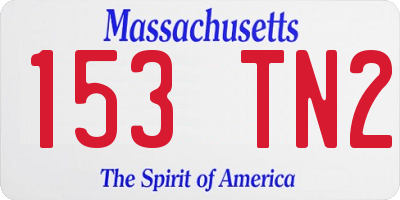 MA license plate 153TN2