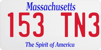 MA license plate 153TN3