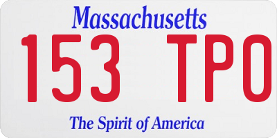 MA license plate 153TP0