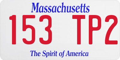 MA license plate 153TP2