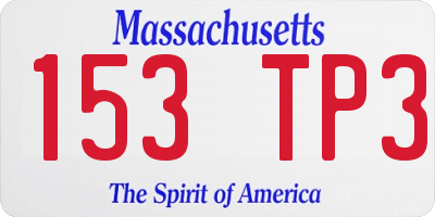 MA license plate 153TP3
