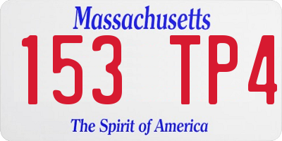 MA license plate 153TP4