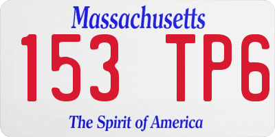 MA license plate 153TP6