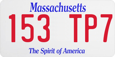MA license plate 153TP7