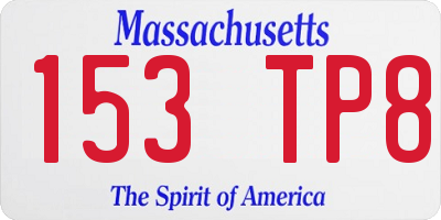 MA license plate 153TP8