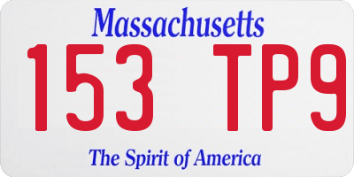 MA license plate 153TP9