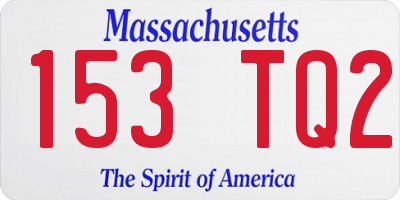 MA license plate 153TQ2