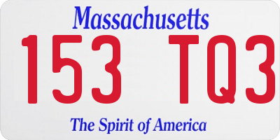 MA license plate 153TQ3