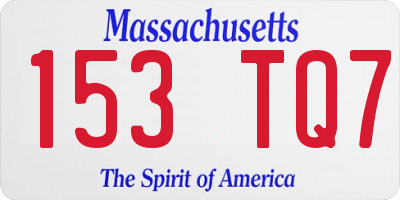 MA license plate 153TQ7