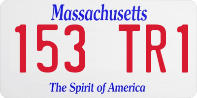 MA license plate 153TR1