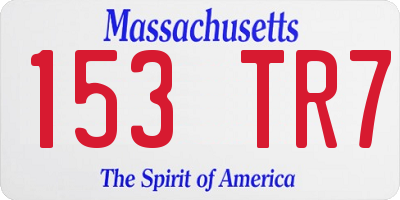 MA license plate 153TR7