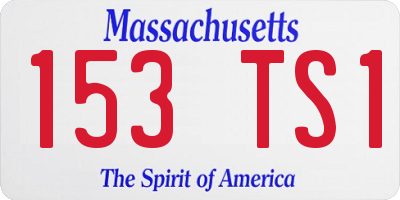 MA license plate 153TS1