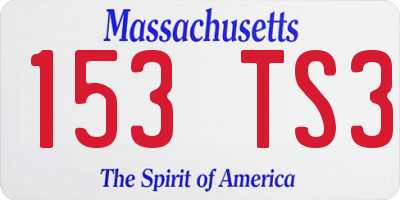 MA license plate 153TS3