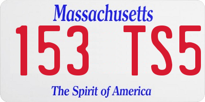 MA license plate 153TS5