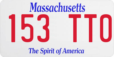 MA license plate 153TT0
