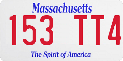 MA license plate 153TT4